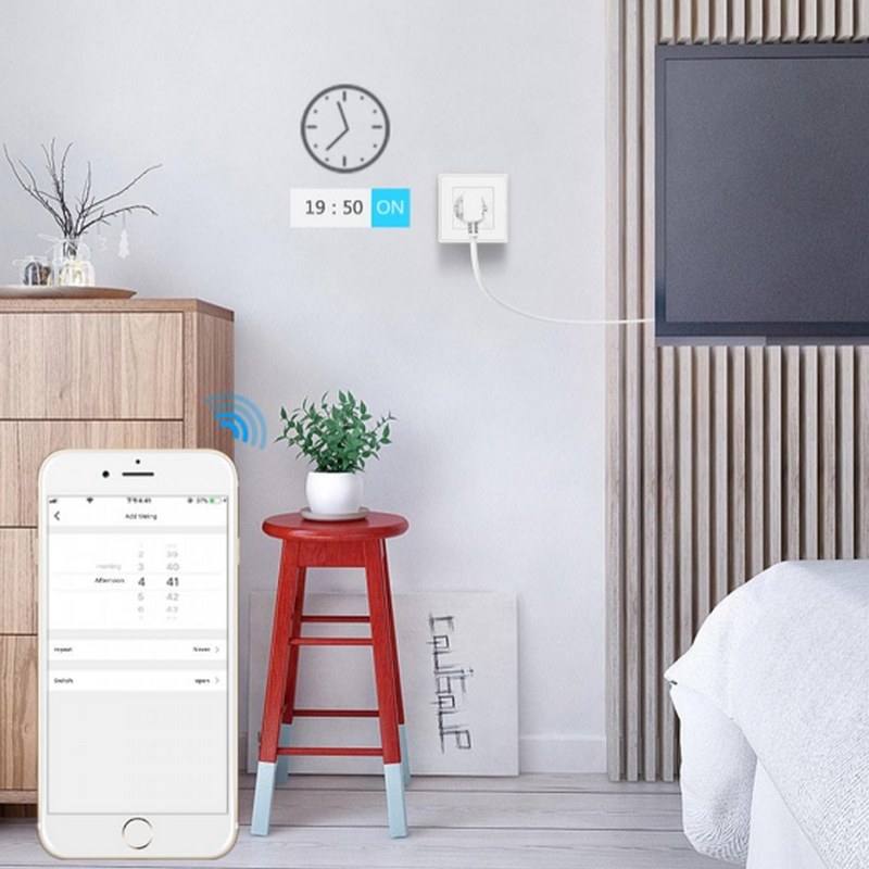 Tomada de Parede Inteligente Wi-Fi EU Woox / Tuya / Smart Life