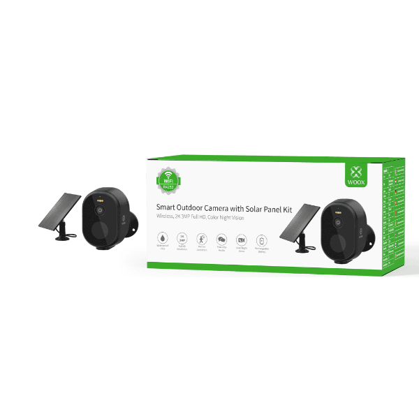 Cámara de seguridad inalámbrica para exteriores con panel solar, Tuya y SmartLife