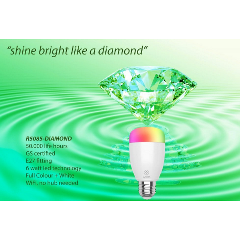 Bombilla inteligente Woox LED Diamond E27 WiFi de alto rendimiento para Tuya y Smart Life