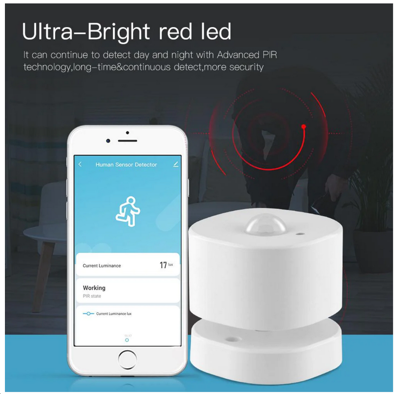Sensor de movimiento y luz PIR Zigbee de Moes