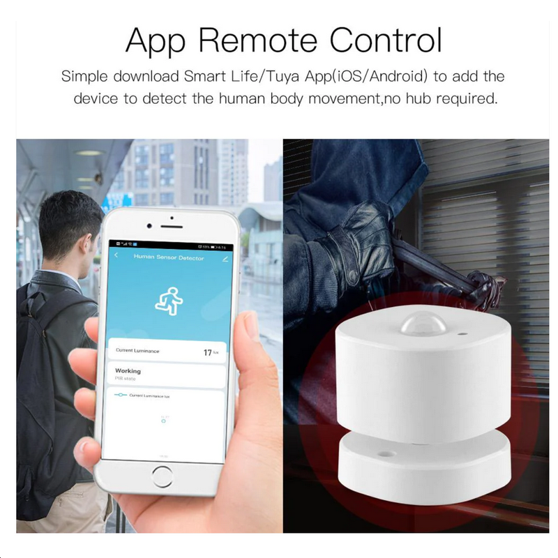 Sensor de movimiento y luz PIR Zigbee de Moes