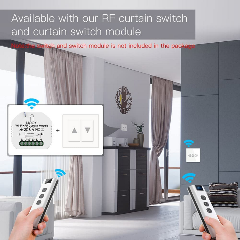 Control remoto RF Moes para módulos de persianas - Tuya/Smartlife