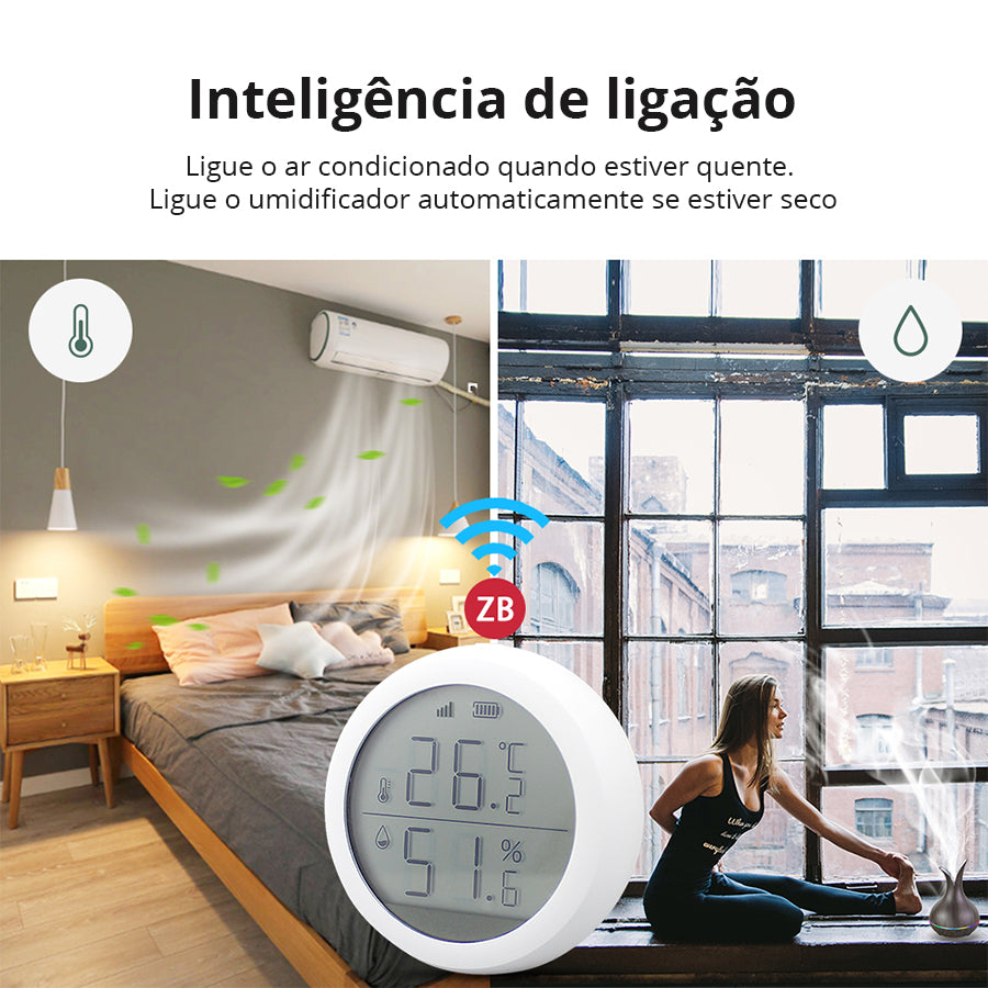 Sensor de temperatura y humedad Zigbee con pantalla Moes - Tuya / Smart Life