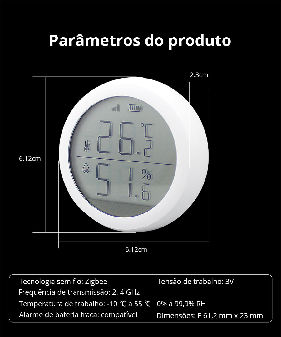 Sensor de temperatura y humedad Zigbee con pantalla Moes - Tuya / Smart Life