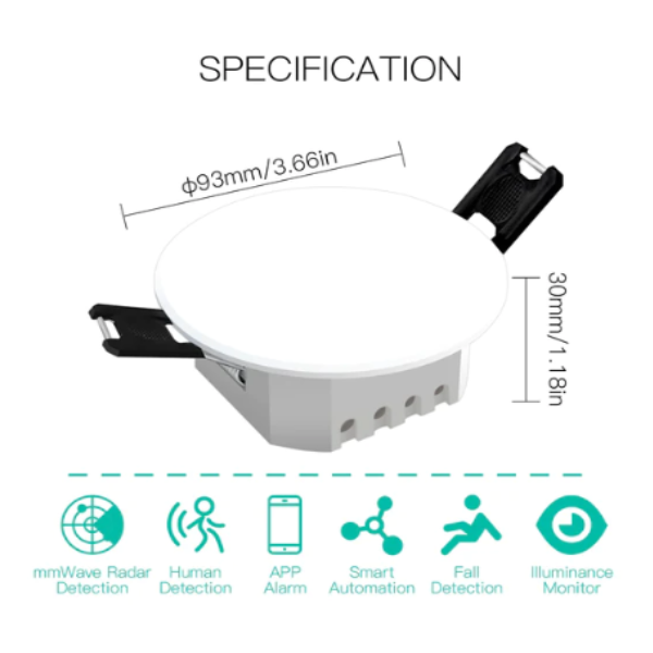 Detector de presencia humana integrado Moes Smart - Zigbee - Tuya/SmartLife
