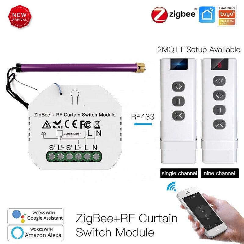 Módulo para Estores Zigbee 3.0 + RF com Percentagem Tuya / Smartlife Moes - MS-108ZR