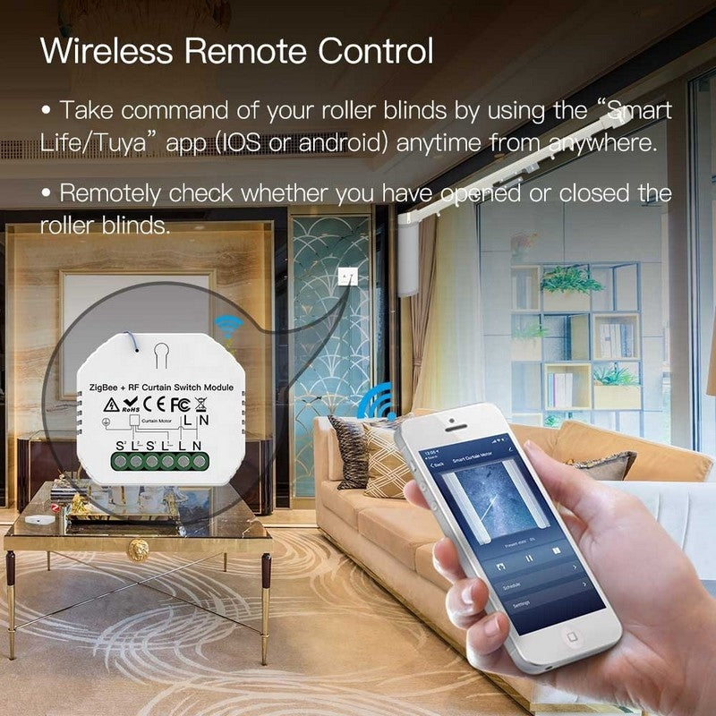 Módulo para Estores Zigbee 3.0 + RF com Percentagem Tuya / Smartlife Moes - MS-108ZR