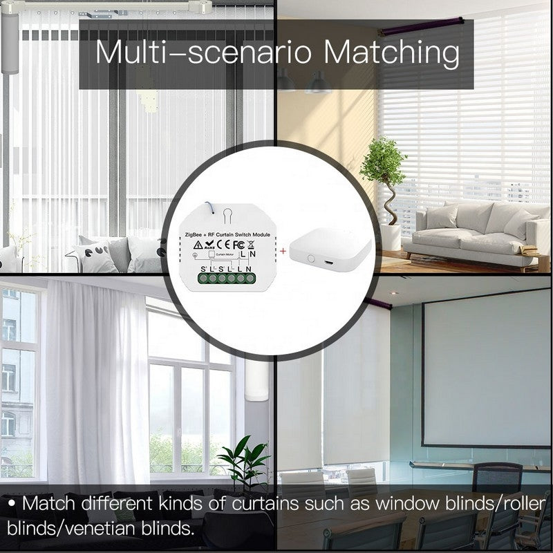 Módulo para Estores Zigbee 3.0 + RF com Percentagem Tuya / Smartlife Moes - MS-108ZR
