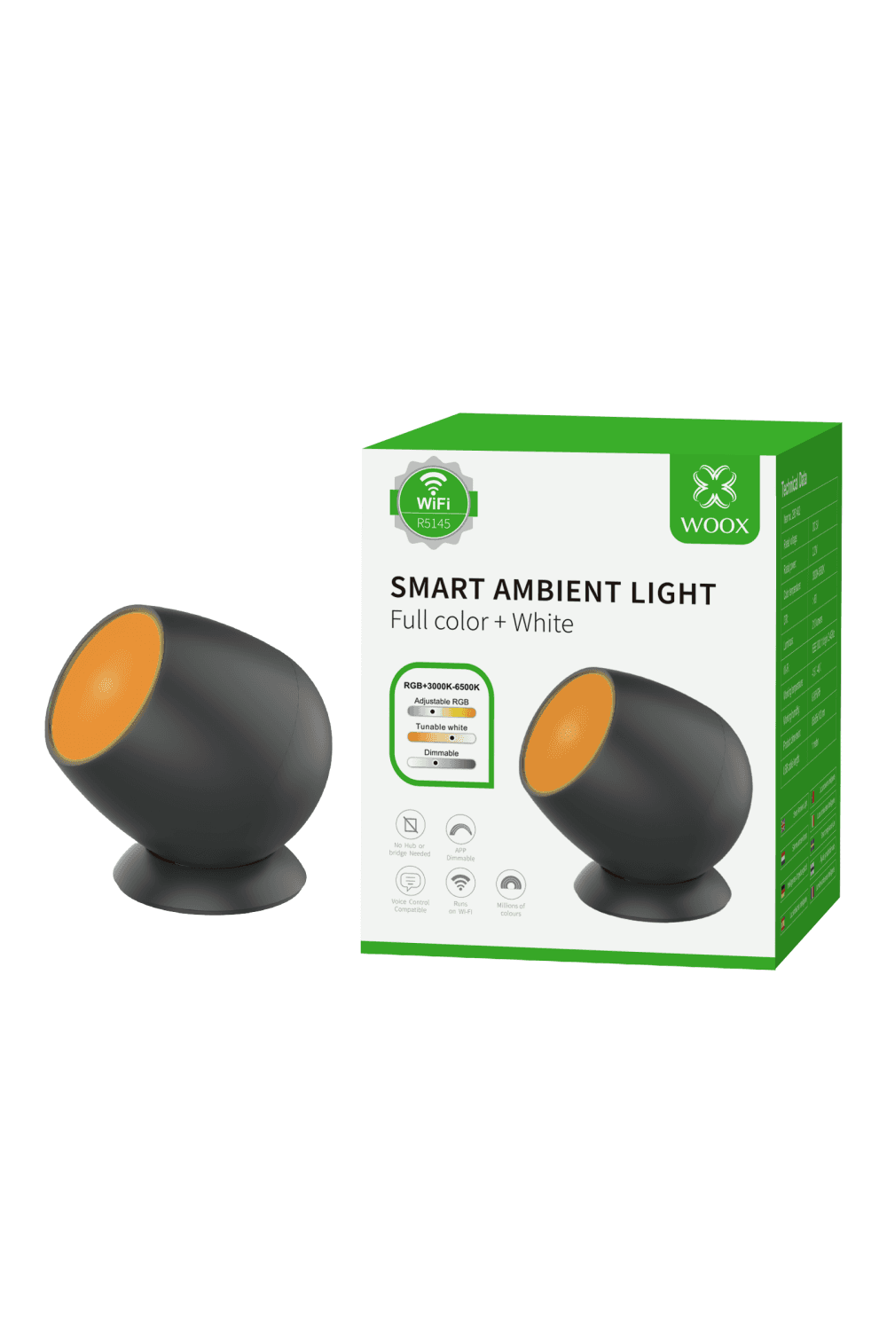 Luz ambiental inteligente Woox RGB + CCT - Tuya/Smartlife