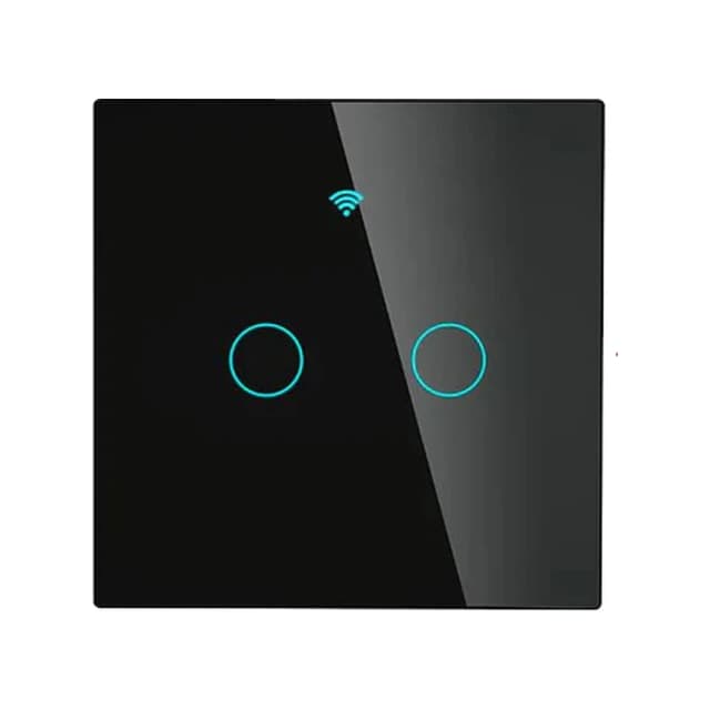 Interruptor sem fios 2 canais RF433 Preto