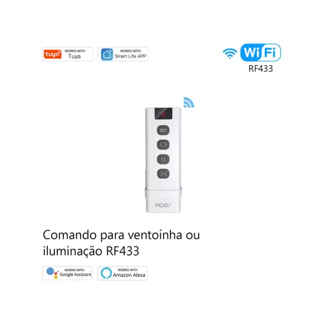 Comando para ventoínha ou iluminação RF433