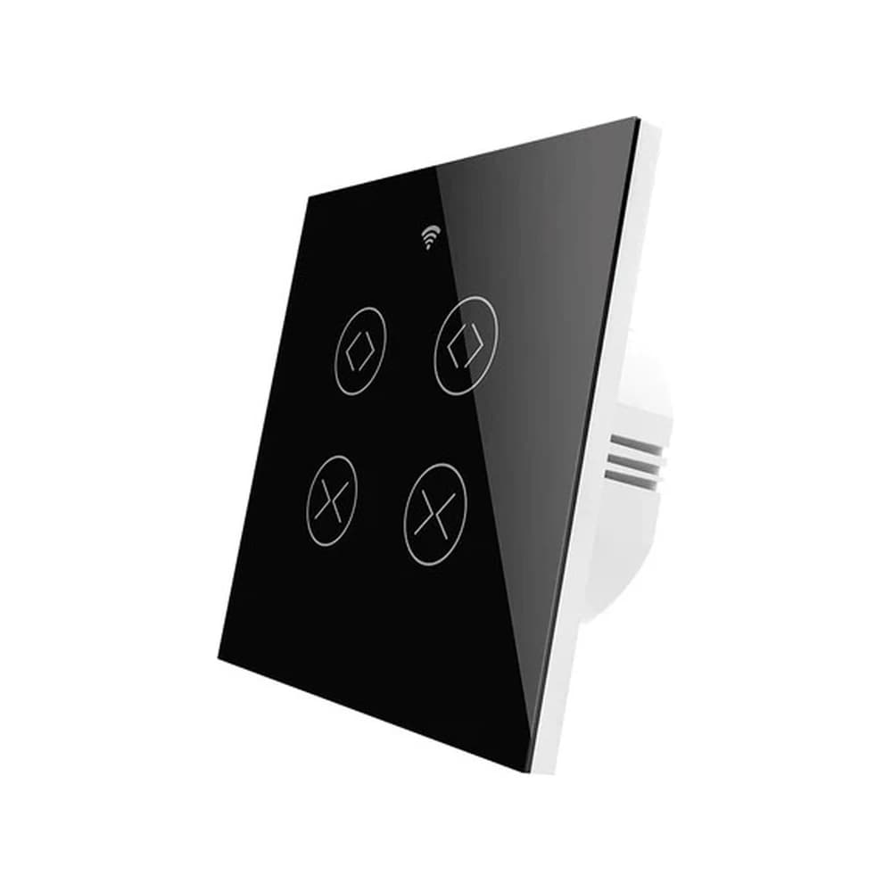 Interruptor 2 canais para persiana Wi-Fi + RF433 preto
