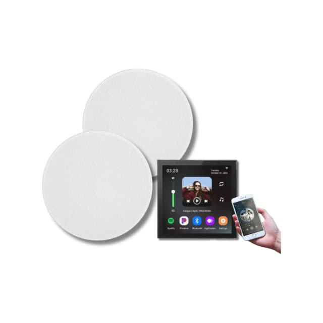 KIT Amplificador Android e Controlador Tuya 4" e 2 Colunas 25W