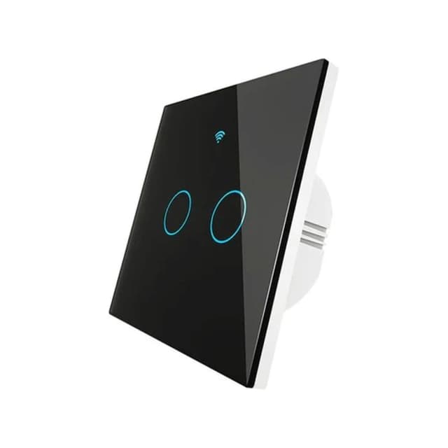Interruptor de Luz 2 canais ZigBee preto