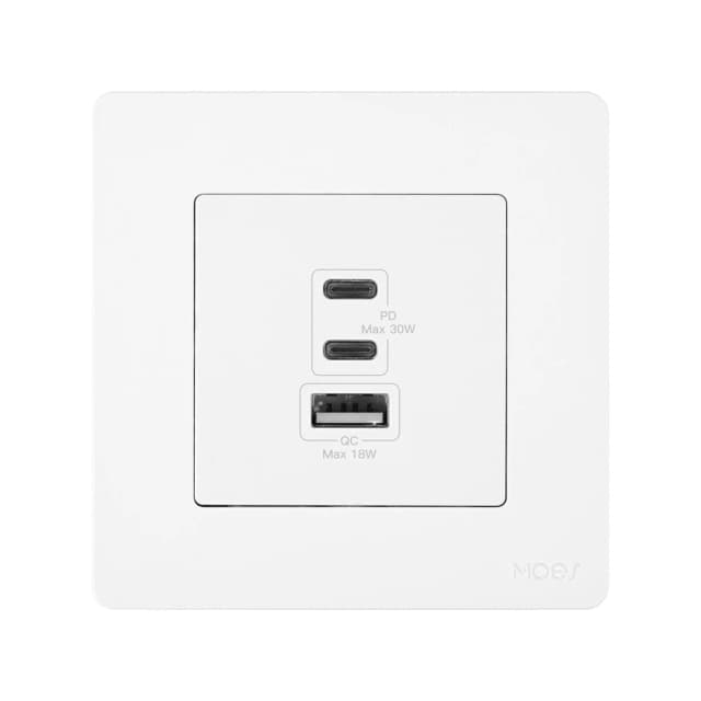 Tomada de parede com USB e USB-C Star Ring