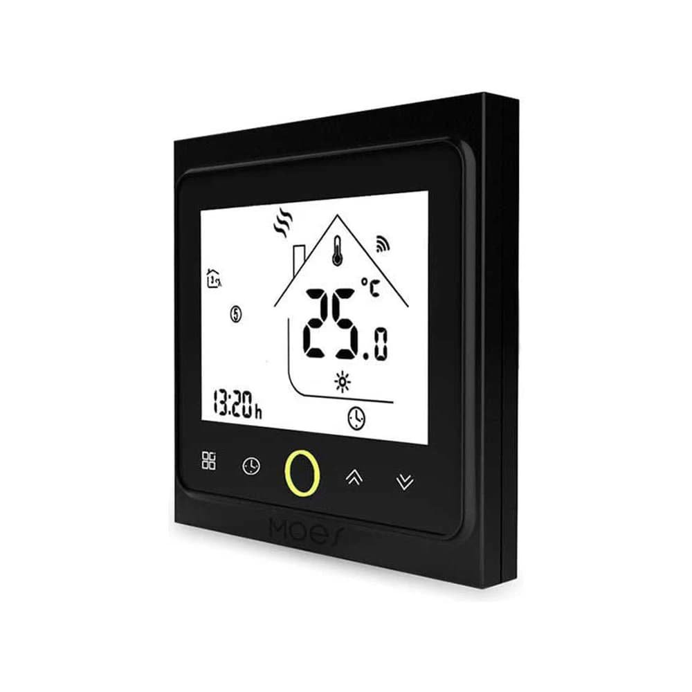 Termostato controlador ZigBee para piso radiante elétrico preto