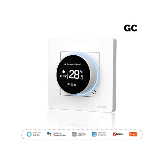 Termostato controlador ZigBee para caldeira ou bomba de calor Série Star Ring