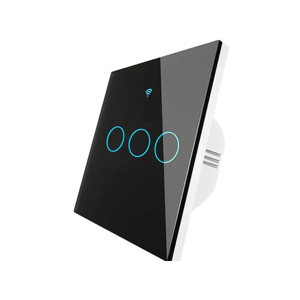 Interruptor de Luz 3 canais ZigBee preto