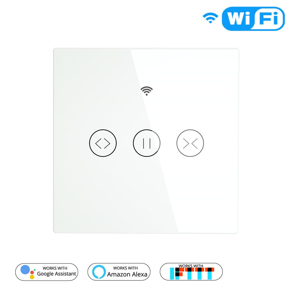 Interruptor Touch de Estore Wi-Fi + RF com Percentagem - Branco - Gama Simple Touch - Tuya / Smartlife - WS-EUR-C