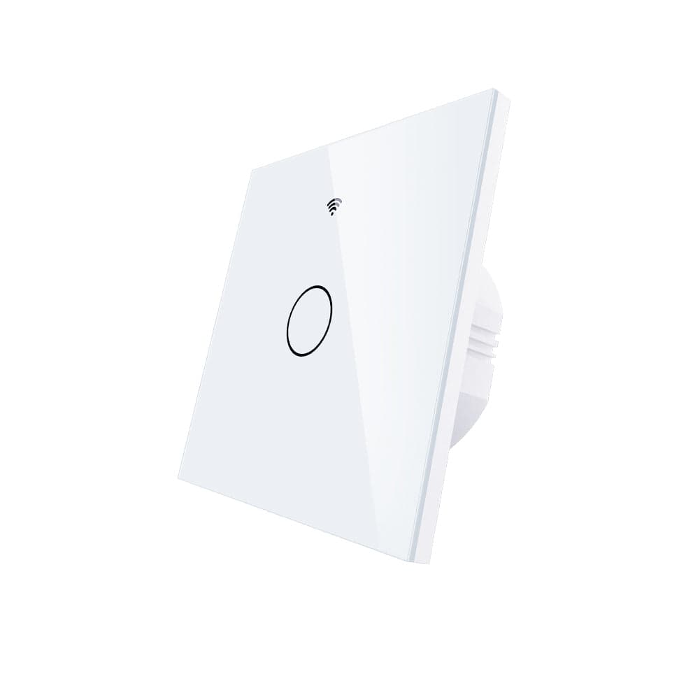 Interruptor Touch de Luz Wi-Fi + RF - Branco - 1 Gang AMCD - Gama Simple Touch - Tuya / Smartlife - WR-EU1-RFW