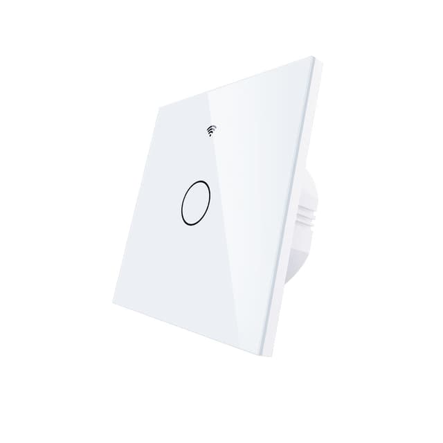 Interruptor Touch de Luz Wi-Fi + RF - Branco - 1 Gang AMCD - Gama Simple Touch - Tuya / Smartlife - WR-EU1-RFW