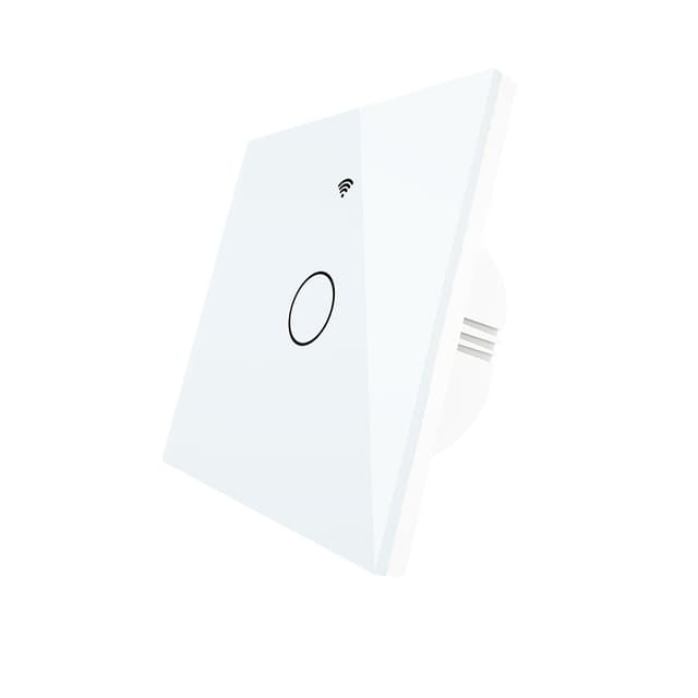 Interruptor Touch de Luz Wi-Fi + RF Branco - 1 Gang - SEM NEUTRO - Gama Simple Touch - Tuya / Smartlife - WS-EU1-L
