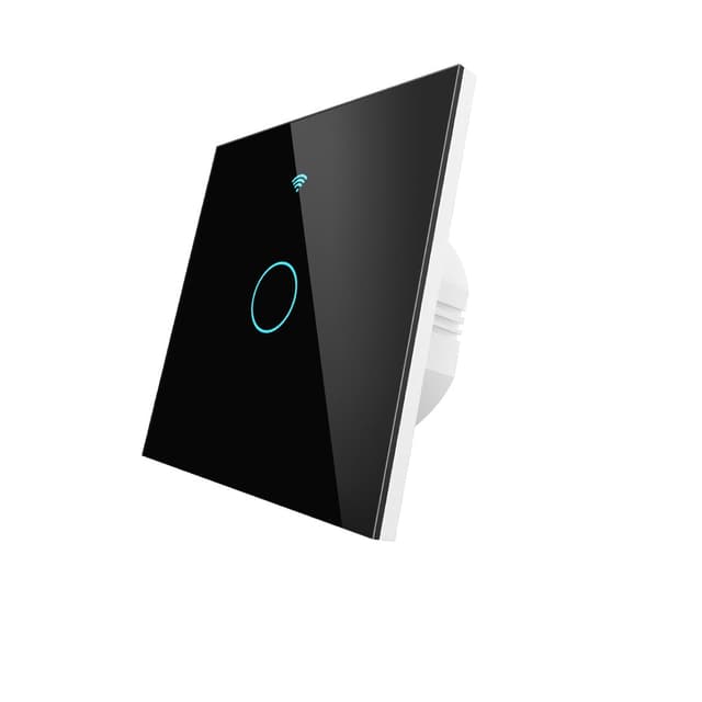 Interruptor Touch de Luz Wi-Fi + RF - Preto - 1 Gang - Gama Simple Touch - Tuya / Smartlife - WR-EU1-RFB