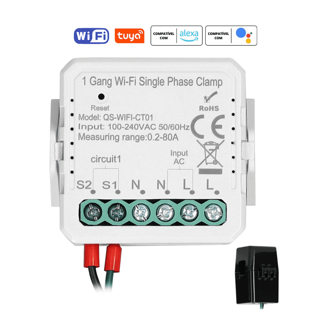 Medidor de Consumo Monofásico - Wi-Fi - Tuya / Smartlife