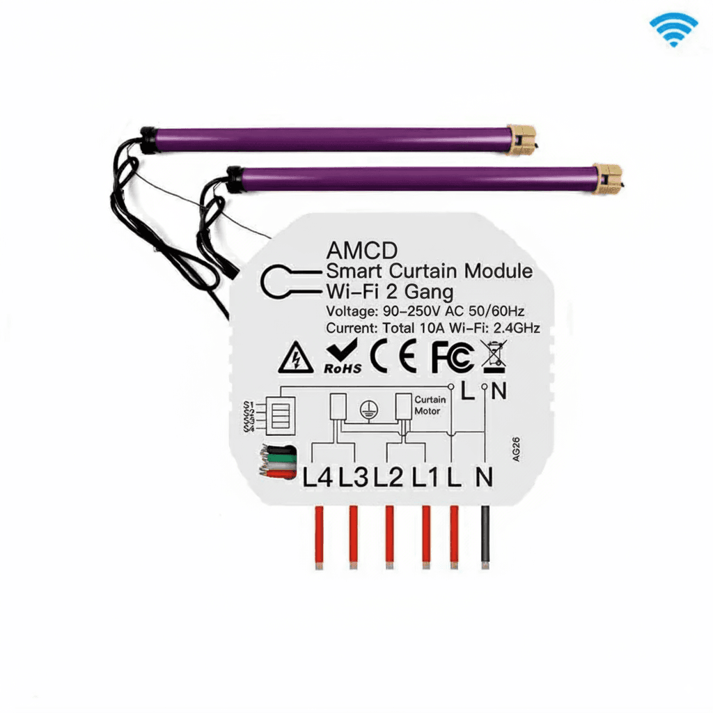 Módulo para Estores Elétricos Duplos WiFi c/ Percentagem - Tuya/SmartLife