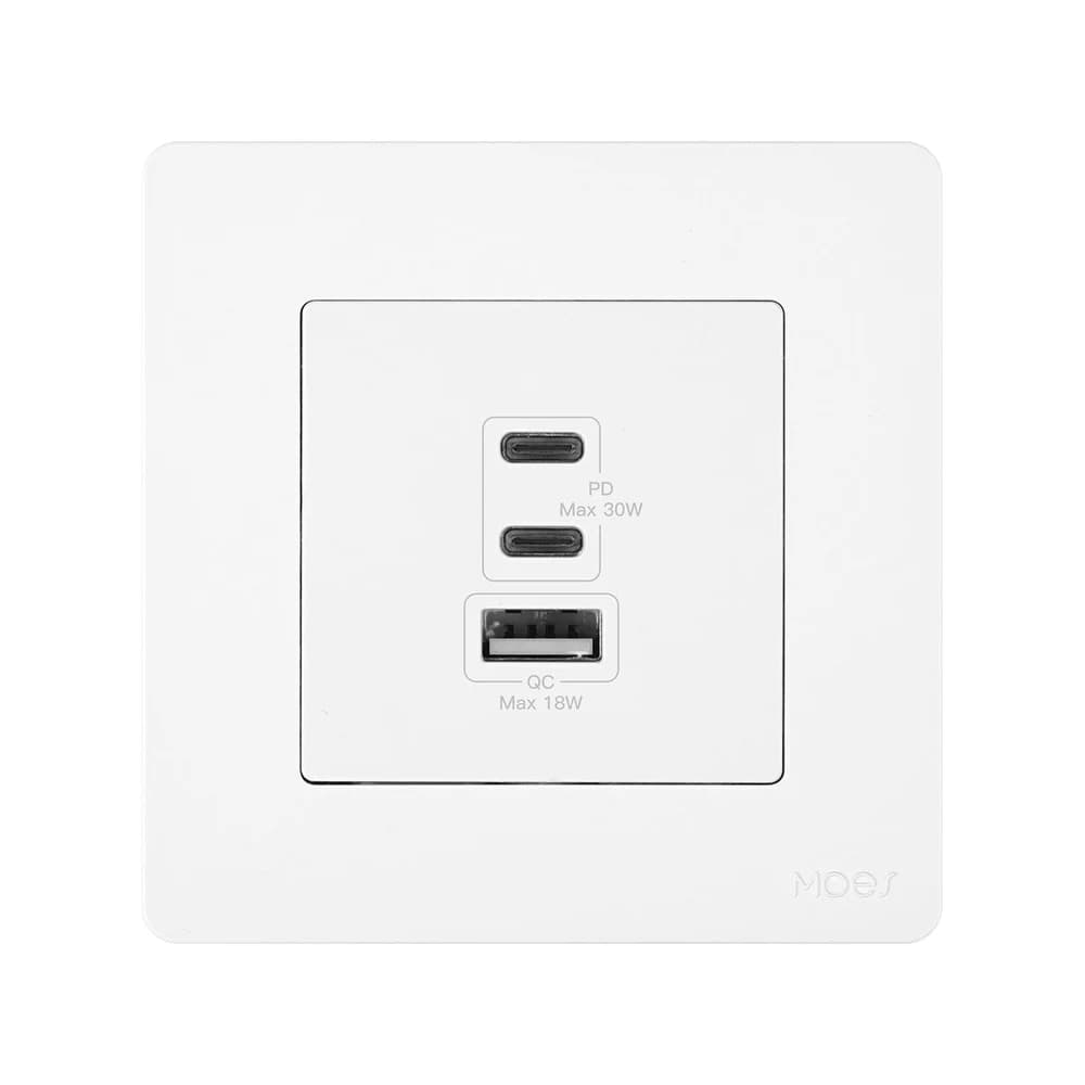 Tomada de parede com USB e USB-C Star Ring