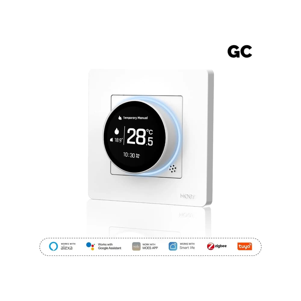 Termostato controlador ZigBee para caldeira ou bomba de calor Série Star Ring