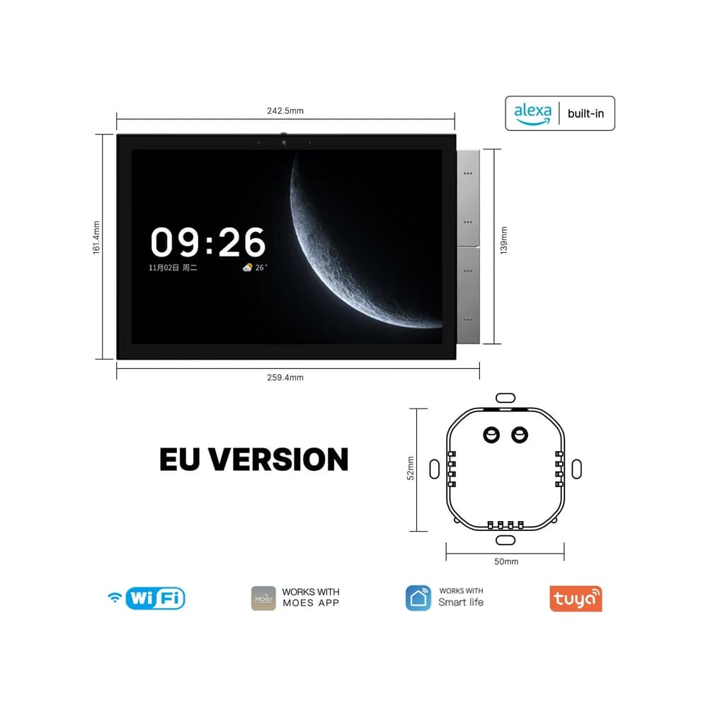 Painel de controlo e HUB Tuya com ecrã tátil 10''