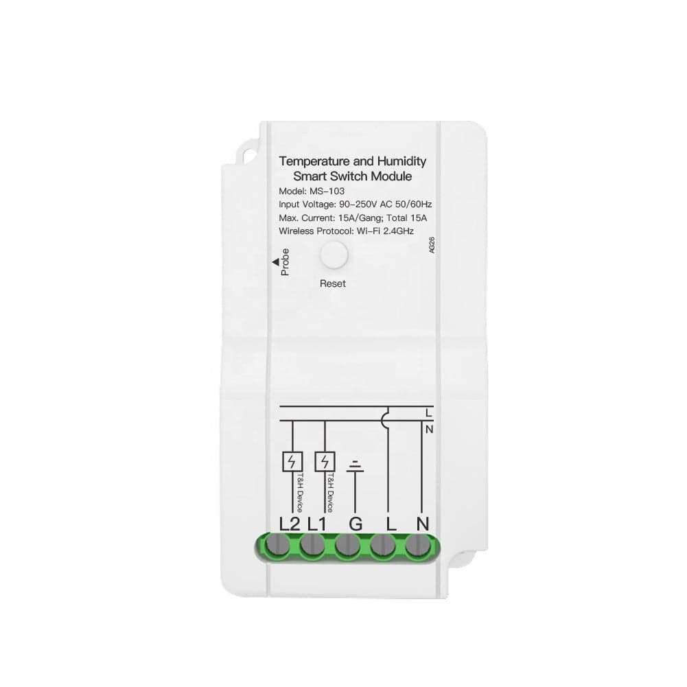 Módulo Interruptor Wi-Fi com Controlador de Temperatura e Humidade Moes - sem Sonda