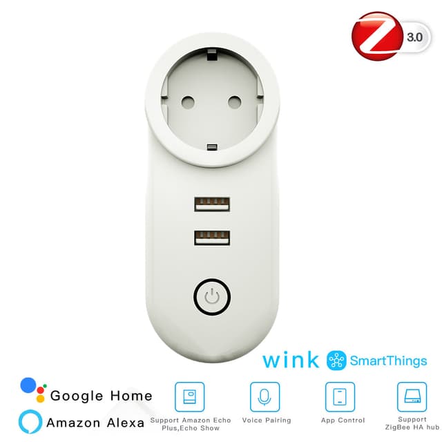 Tomada Inteligente Zigbee 3.0 com 2 USB - Tuya / Smartlife - ZP-LZEU2U