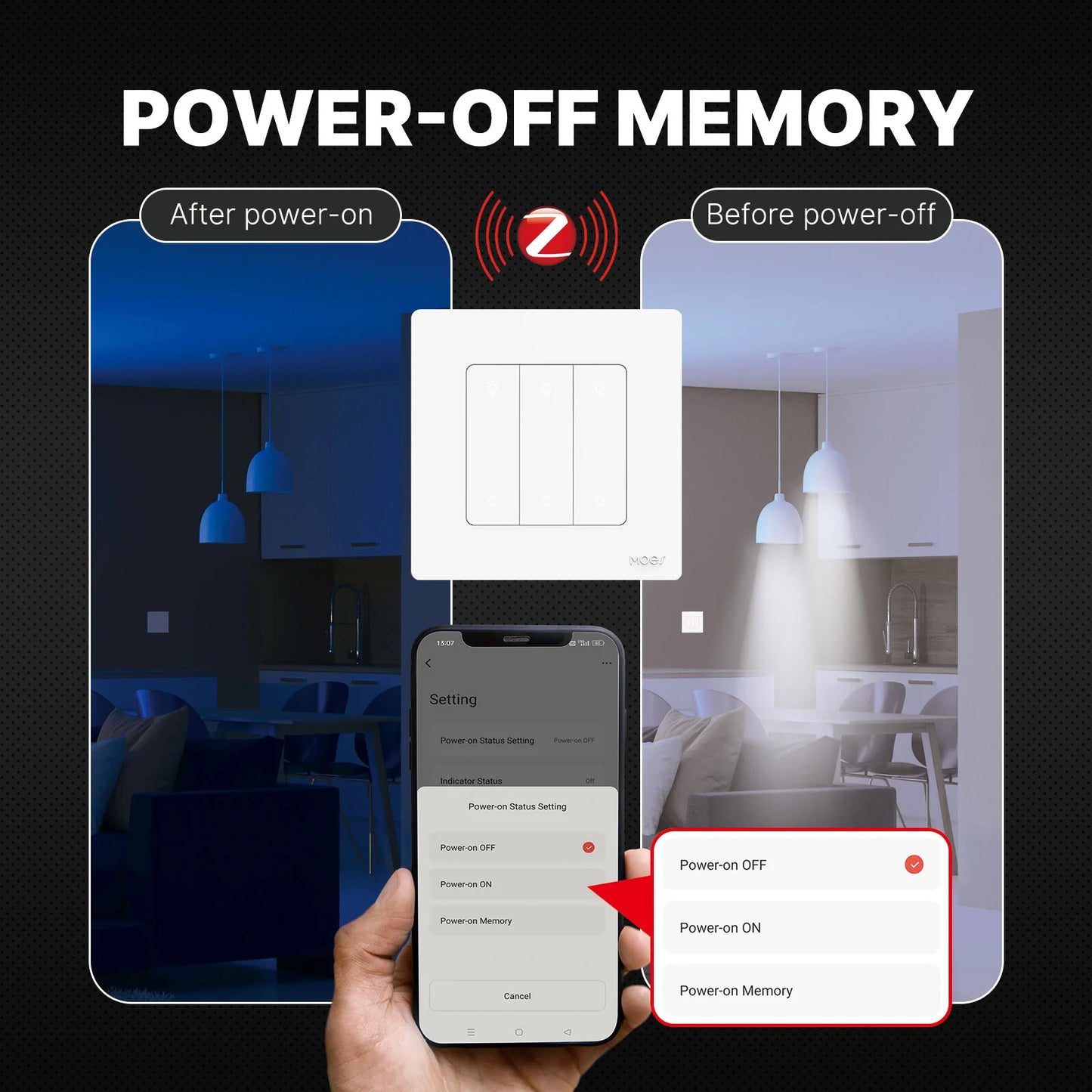 Interruptor Dimmer Star Ring Moes - Zigbee 3.0 - Branco