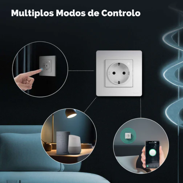 Tomada Inteligente Zigbee Star Ring com Monitorização de Energia - Cinzento