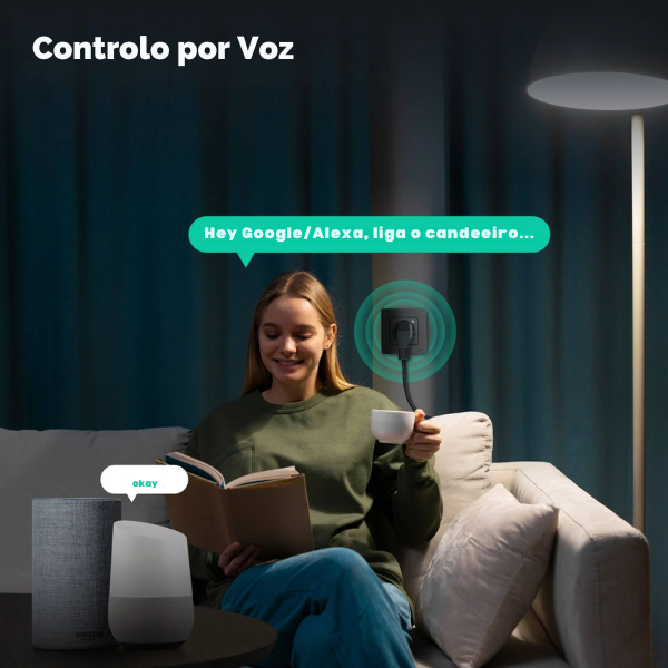 Tomada Inteligente Zigbee Star Ring com Monitorização de Energia - Cinzento