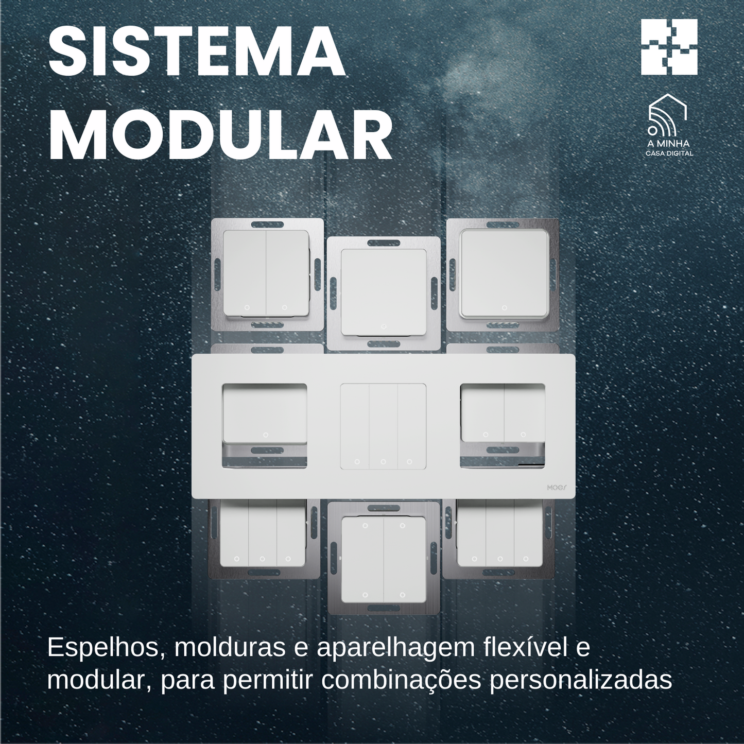 Interruptor Zigbee 3.0 con anillo estrella de Moes - 3 unidades - Blanco 