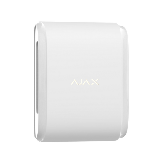 Detector PIR tipo cortina doble blanco - Ajax Detector PIR tipo cortina doble Inalámbrico 868 MHz Certificado Jeweller Grado 2 Rango de detección 4 a 15 m por lado Alcance en espacios abiertos 1700 m Uso en exteriores
