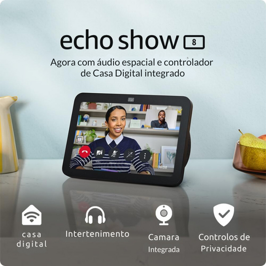 Echo Show 8 (3.ª generación, modelo 2023) | Pantalla táctil inteligente de alta definición con audio espacial, controlador de hogar digital y Alexa