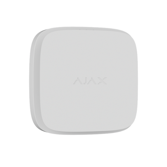 Detector de humo inalámbrico de 868 MHz con sensor de temperatura y sirena, color blanco - Ajax