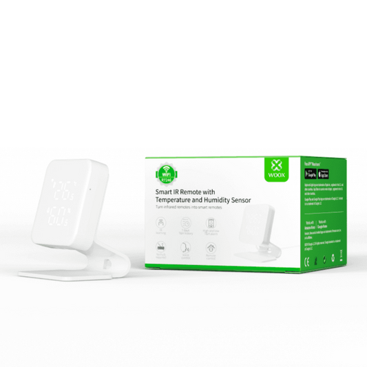 Control remoto universal inteligente por infrarrojos con sensor de temperatura y humedad - Tuya / Smart Life