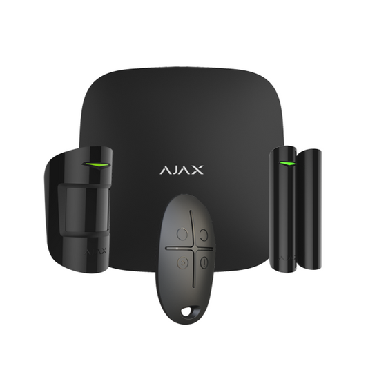 Kit de alarme anti-intrusão profissional c/ comunicação sem fios - preto