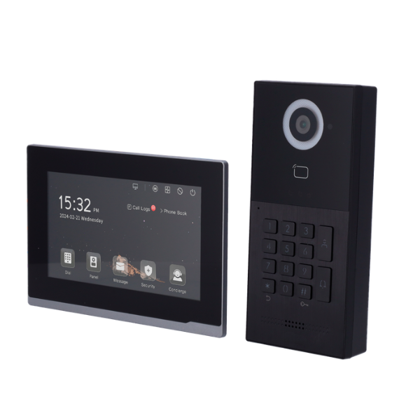 Kit de Videoporteiro WiFi 2 Fios com Teclado + Monitor 7” Touch