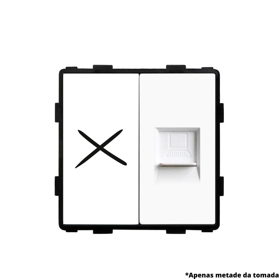 Tomada 1/2 de REDE CAT6 para Integração - Linha Desire Branco