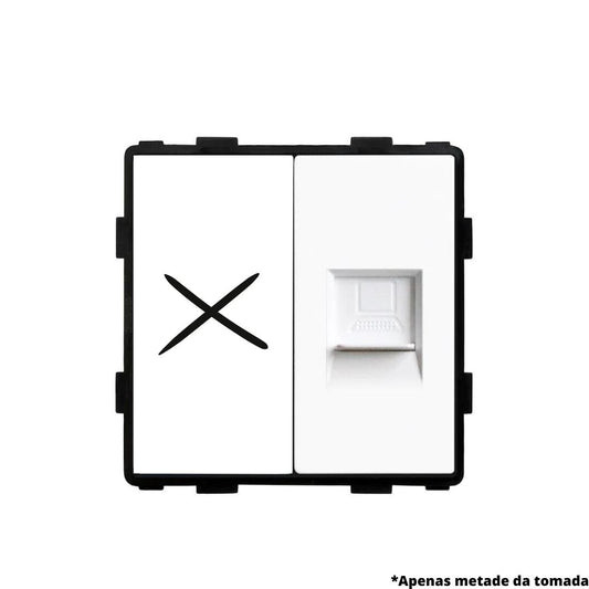 Tomada 1/2 de REDE CAT6 para Integração - Linha Desire Branco