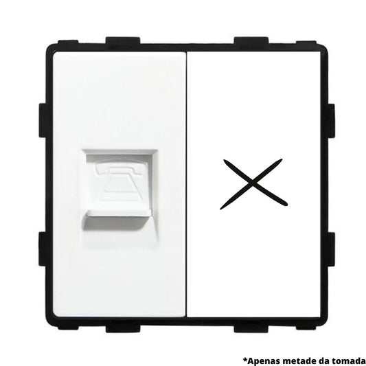 Tomada 1/2 Telefone RJ11 para Integração - Linha Desire Branco