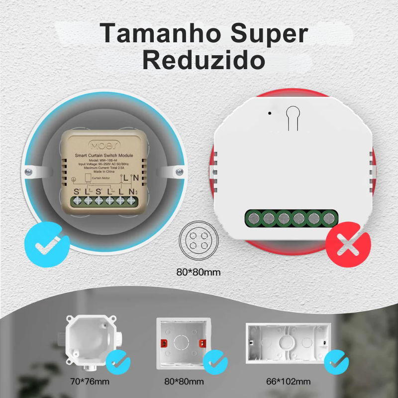 Mini Módulo Estores c/ Percentagem - WiFi - Tuya / Smartlife – Moes