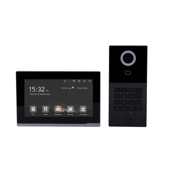 Kit de Videoporteiro WiFi 2 Fios com Teclado + Monitor 7” Touch