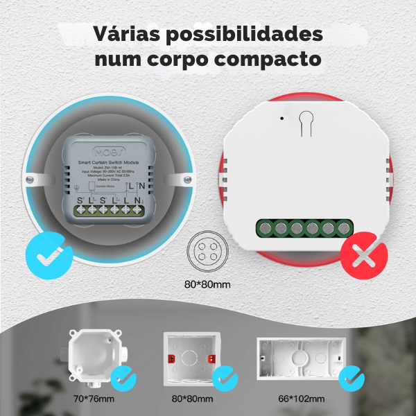 Mini módulo para persianas Zigbee 3.0 con porcentaje Tuya/Smartlife